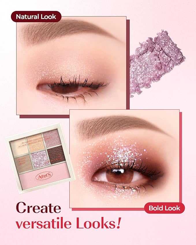 AMTS Eyeshadow Off Sienna & Misty Lavender Palettes Set, Valentine's gifts for teen girls, women | Matte Shimmer Metallic, Long Lasting