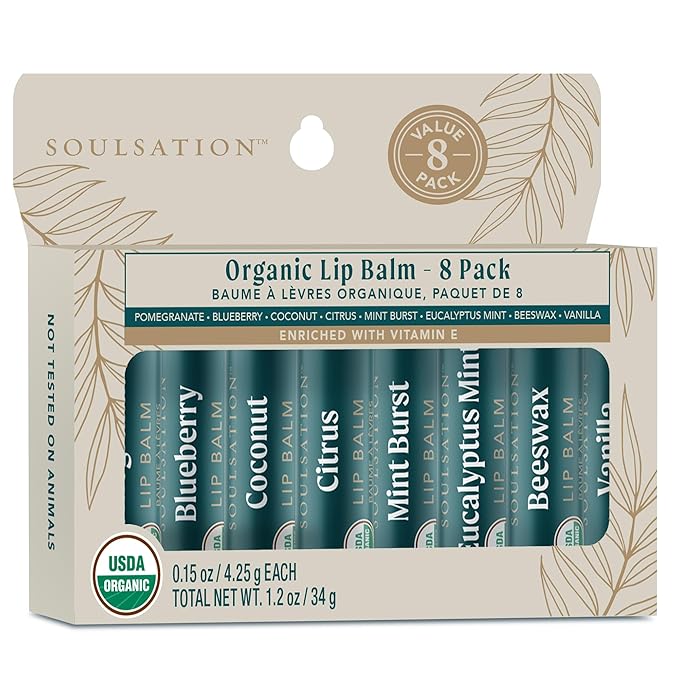 Organic Lip Balm Set, 8PK