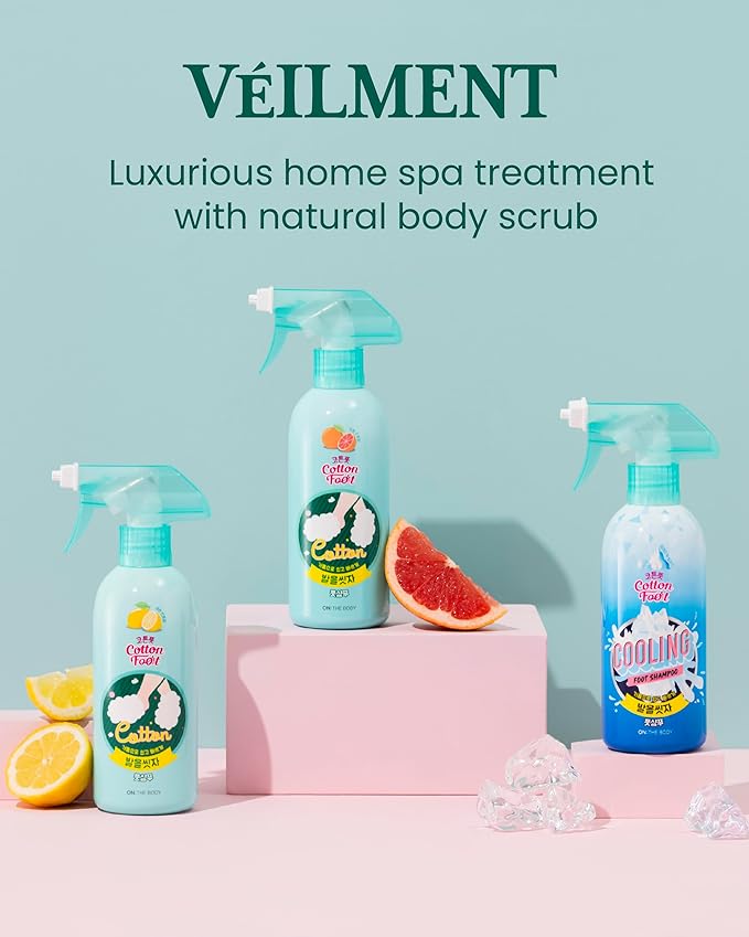 Cotton Foot - Foot Shampoo Soap (Grapefruit, 13fl oz) - Refreshing Cleanse Spray, Deodorizing Foot Care Wash. Foaming Wash, Easy to Use