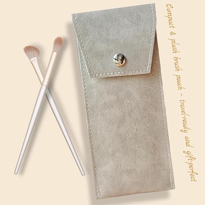 Eyeshadow Makeup Brushes Set with Case 8 PCS Soft Synthetic Hairs Eye Makeup Brushes for Blending Eyebrow Eyeliner Eyeshadow (Silver)