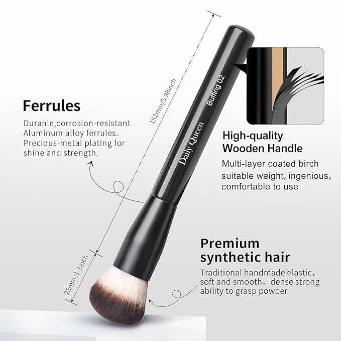 25 pcs Makeup Brush Set Holder Black Professional Kabuki Powder Concealers Eye shadows Blush Eyeliner Eyebrow Contour Eye blending Brushes (25pcs brush with box)