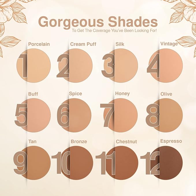 Frankie Rose Cosmetics Powder Foundation – Full Coverage Face Powder For Pores & Imperfections, Evens Out Skin Tone & Shine-Control | 58 Grams (Vintage)