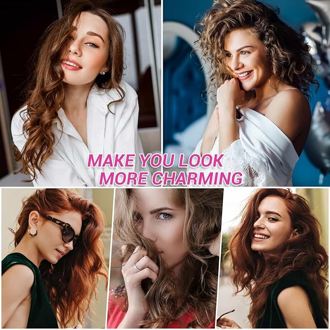 Rollers Hair Curlers 49 Pcs Set with 24Pcs Self Grip Hair Rollers 4 Sizes and 24 Pcs Hair Clips for Blowout Look Long Medium Short Thick Hair Volume