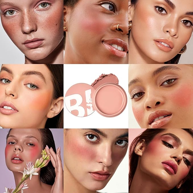 MAEPEOR Cream Blush 9 Color Smooth High-Pigmented Buildable Face Blush Long-Lasting Natural Look Face Blush for Cheeks (Color 05)