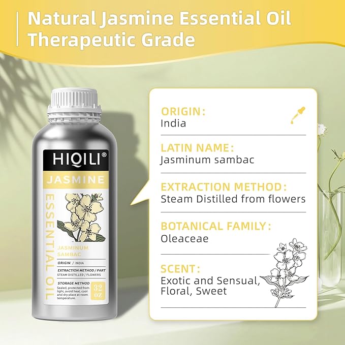 HIQILI 32 Fl Oz Jasmine Essential Oil - 1000ML