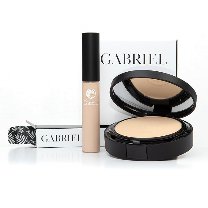 Gabriel Toolkit Concealer + Foundation | Organic, Clean Beauty Set + Cosmetic Travel Bag (Bamboo SET, 1)