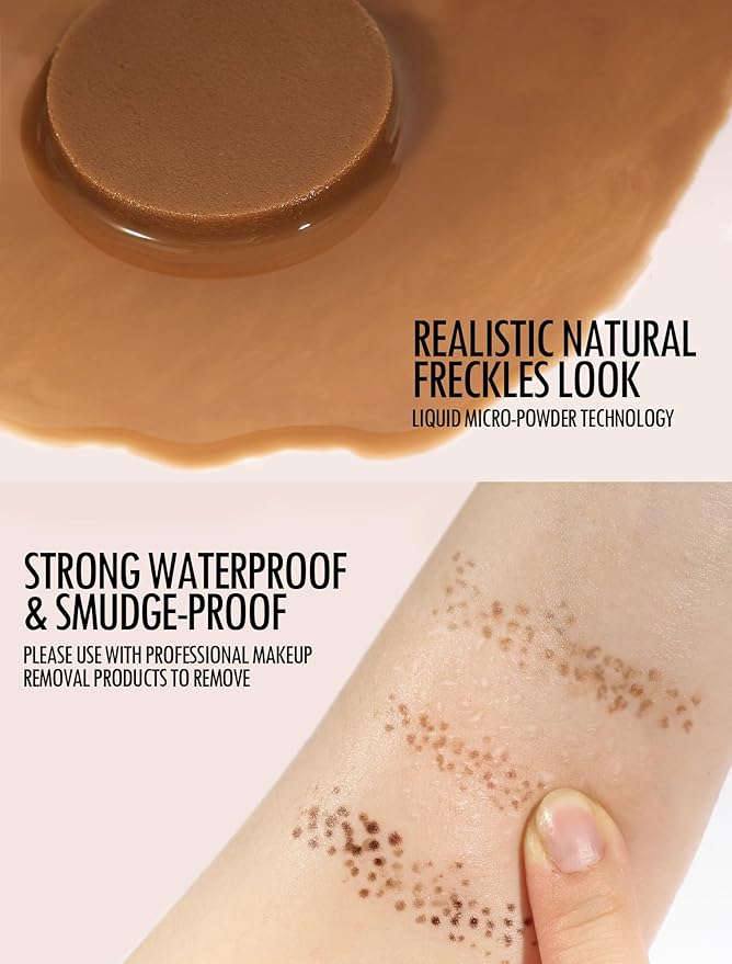 Faux Freckle Pen, Fake Freckle Stamp, Long Lasting, Waterproof, Smudge-proof, Transfer-proof, Natural Sun-kissed Makeup, Suitable for All Skin Types, Vegan & Cruelty-Free (02#Medium, 1.5g)