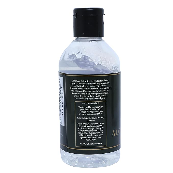 KORAI Aloe Vera Gel from freshly cut 99% Pure Aloe Vera Gel-Natural Ingredients-Vegan, Unscented - For Face, Skin and Hair