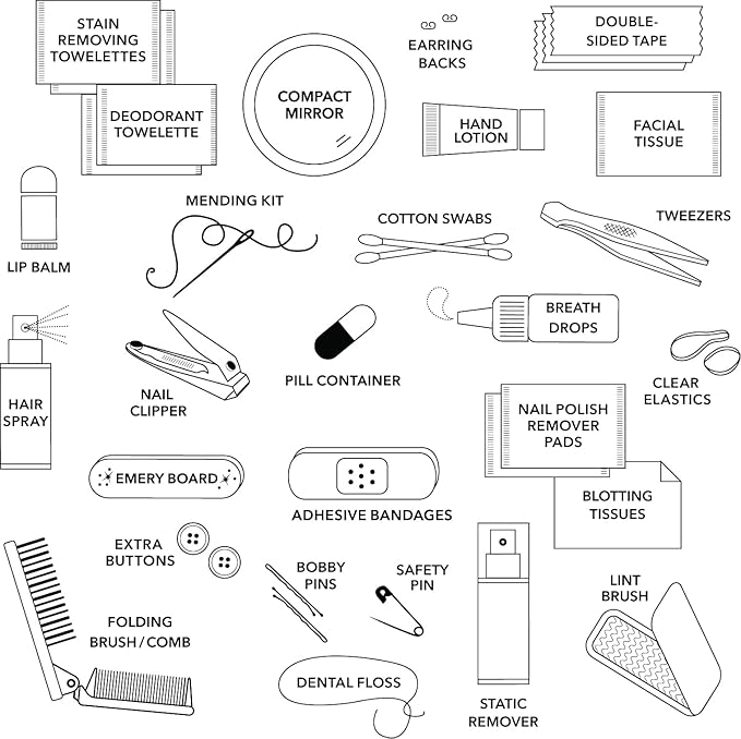 Pinch Provisions Shemergency Kit for Her, 40 Emergency Essential Items, Compact, Multi-Functional Pouch, Gift for Women, Birthday, Bachelorette Parties, and More!