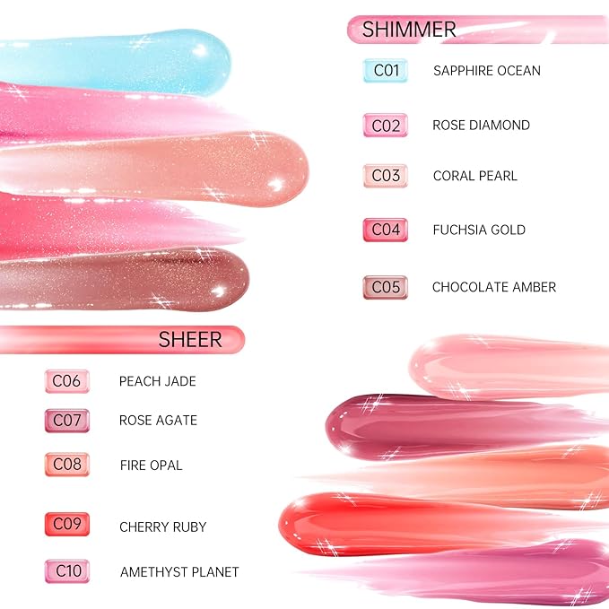 Catkin Lip Plumper Gloss, Tinted Lip Serum with Hyaluronic Acid & Jojoba Oil, Non-sticky Volumizing Hydrating Formula for a High Shine Maximum 3D Look, Plump & Soft Lips 0.12 Fl Oz - C06 Peach Jade