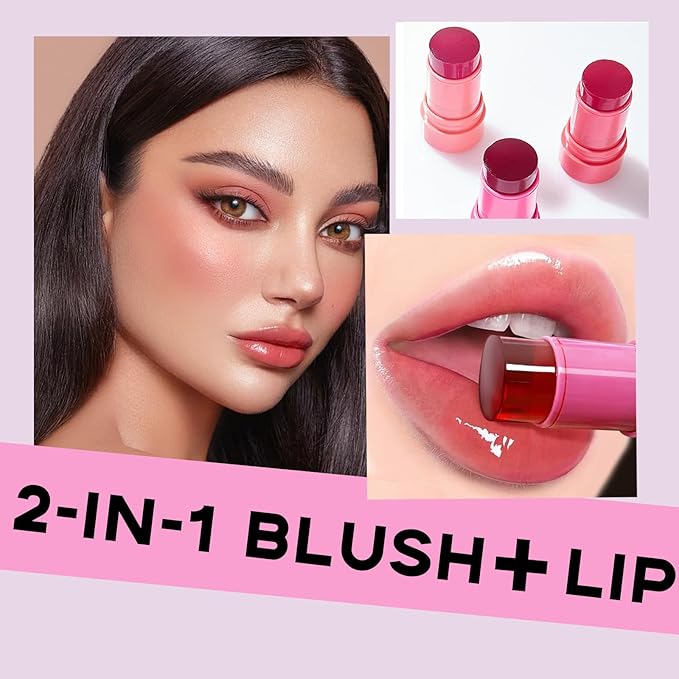 Milk Jelly Blush - Milk Blush - Sheer Cheek & Lip Stain,Long Lasting Milk Jelly Tint Have Transparent & Bright Colors (#4 berry)