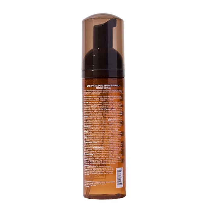 Style Factor EDGE BOOSTER Extra Strength Setting Mousse โ Frizz Control, Extra Volume, and Conditioning โ 6.4oz Amber Mousse for Curly Hair