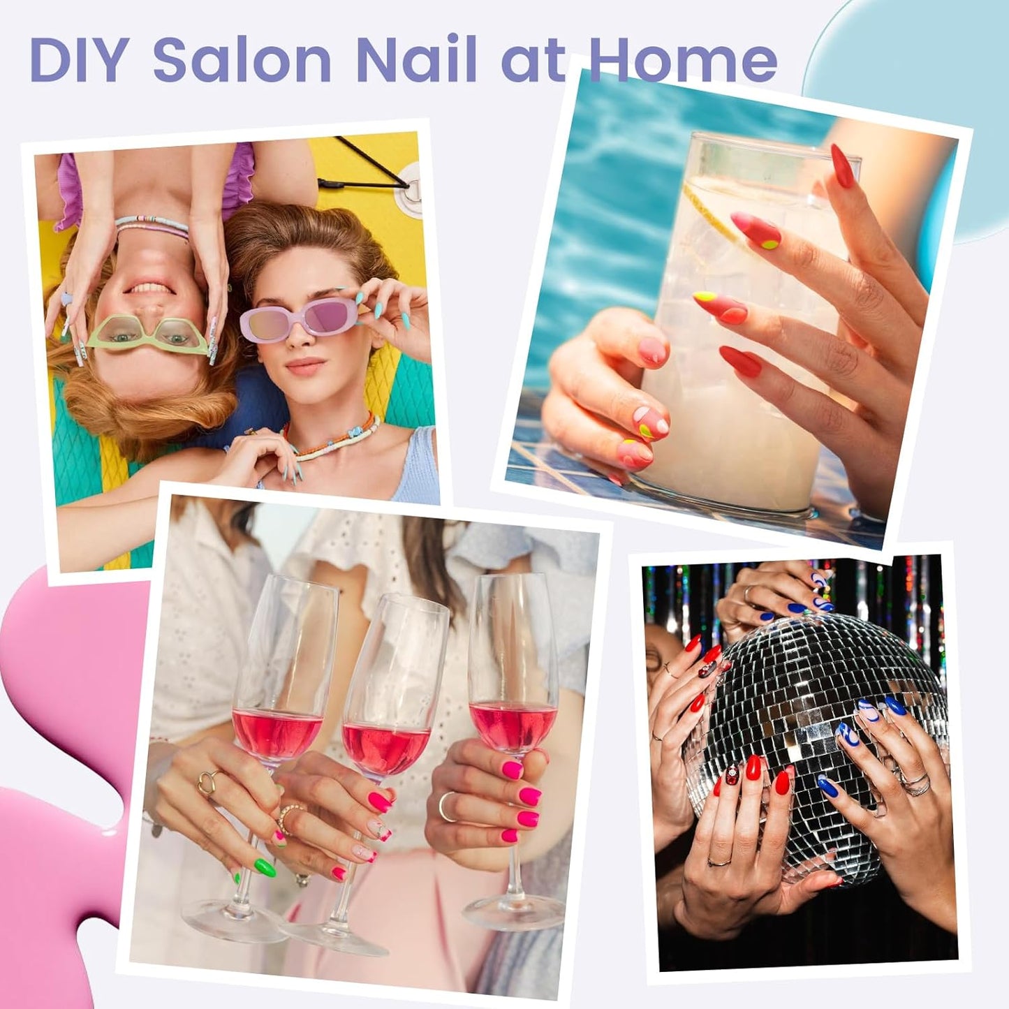 Short Almond Nail Tips: 240PCS Soft Gel Pre-Shaped Acrylic Fake Almond Nail Tips, 12 Sizes Full Cover Clear Press on Nails for Girls Women Nail Art Design
