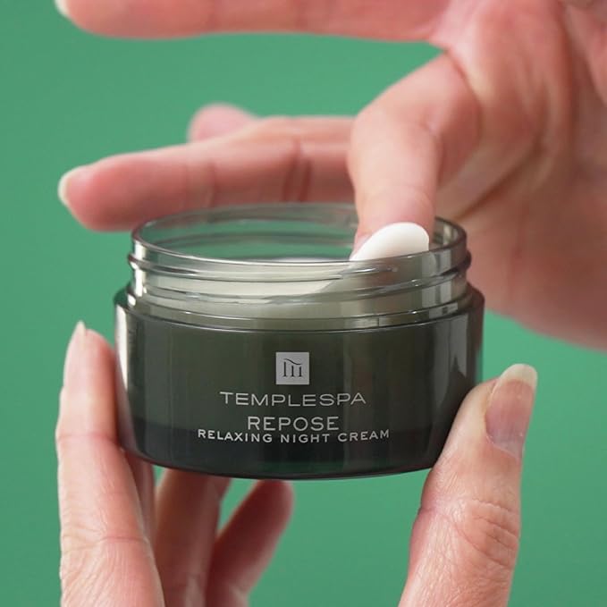 TEMPLESPA | REPOSE | Relaxing Aromatherapy Night Face Cream, Vitamin-Rich, Anti-Ageing Night Moisturizer to Calm, Relax & Settle the Skin, Natural Ingredients, Cruelty-Free, Vegan, 1.6 fl.oz.