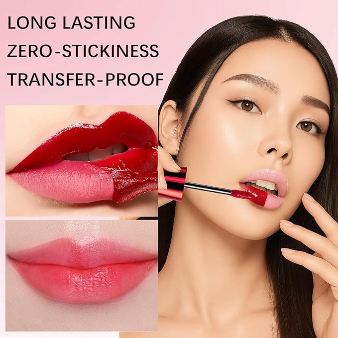 QueenDiary Lip tint Peel Off Lip Stain,Lip Stain Waterproof, Lip Tattoo Peel Off with Matte Finish, Long Lasting, Transfer-proof, Highly Pigmented Color (Crush Stain)