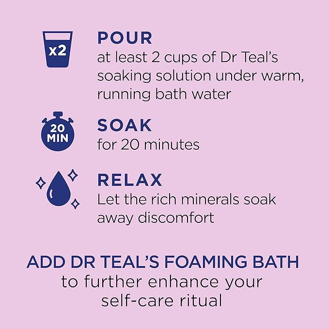 Dr Teal's Pure Epsom Salt Soak, Black Elderberry with Vitamin D, 3 lbs (Pack of 4)