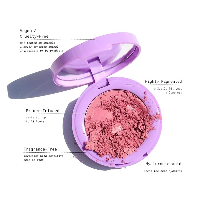 Half Caked In Bloom Powder Blush | vegan & cruelty-free, fragrance-free, highly pigmented, primer-infused | 3.8g (Freshly Squeezed)