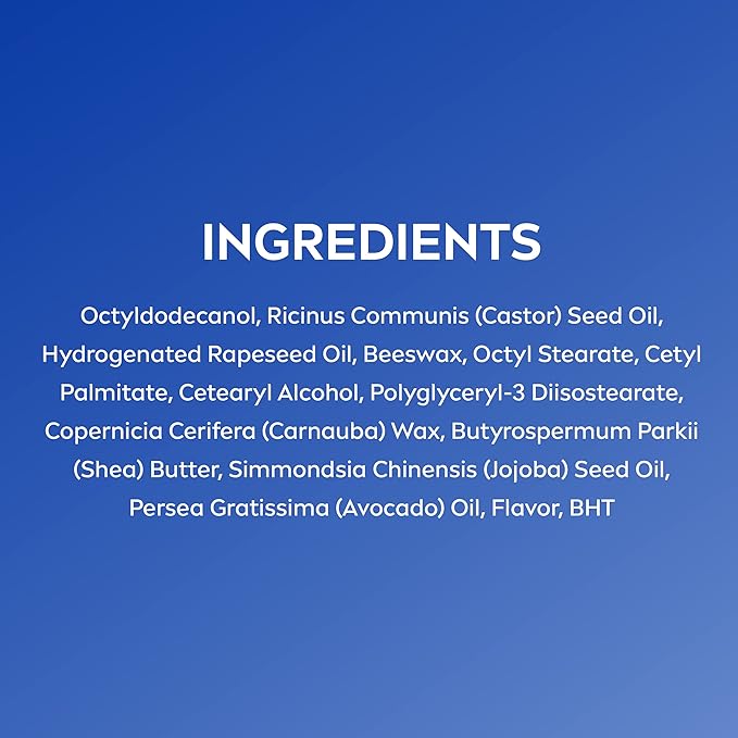 NIVEA Moisture Lip Care, Lip Balm Stick with Shea Butter, Jojoba Oil and Avocado Oil, 0.17 Oz, Pack of 4