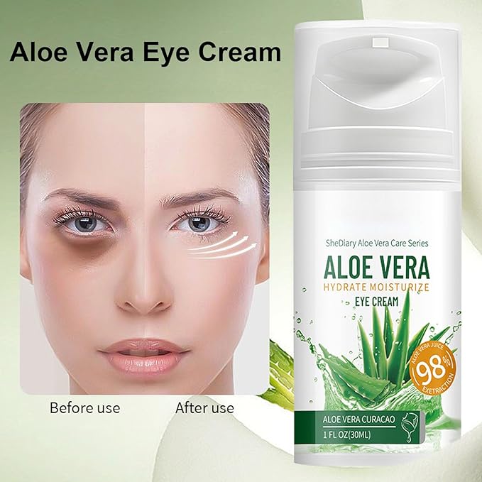 Aloe Vera Skin Care Sets & Kits, 4Pcs Moisturizing Face Care Set, Improve Rough Skin, Firming Skin and Reduce Fine Lines, Skincare Routine Set with Face Cream, Cleanser, Toner, Eye Cream