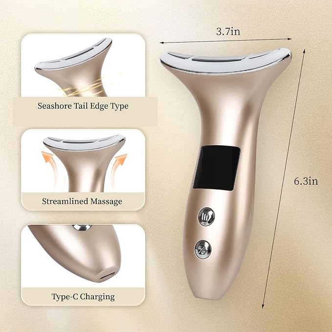 8 Modes&3 Color Facial-Massager-Device(Gold)
