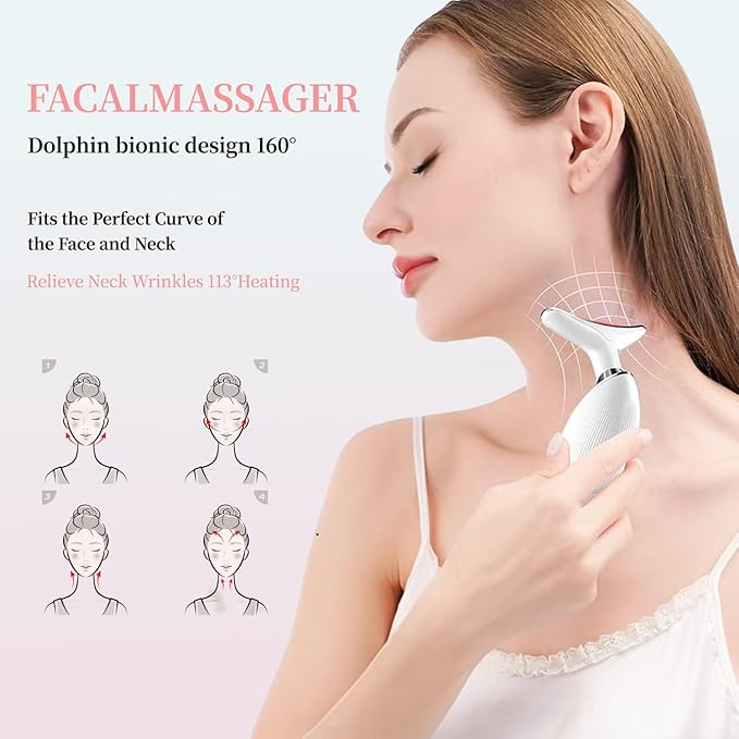 Red-Light-Therapy-for-Face and Neck, Face š² culpting Wand with 7 Color, Anti š¶rinkles Facial Massager for Face and Neck Tool for Skin Care (White)