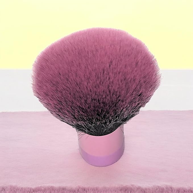 Luxurious and Large Soft Fluffy Powder Brush, Use as a Spray Tan Finishing Tool, Multipurpose Face and Body Barber and Beauty Tool, Large Kabuki Brush by BevyGold (Pink)