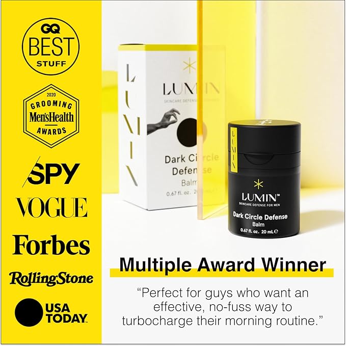 Lumin - Class Act Bundle - Men's Skincare Kit, Includes: Charcoal Face Wash Daily Detox, Charcoal Scrub Deep Detox, Daily Face Moisturizer & Dark Circle Defense Balm, Suitable For All Skin Types