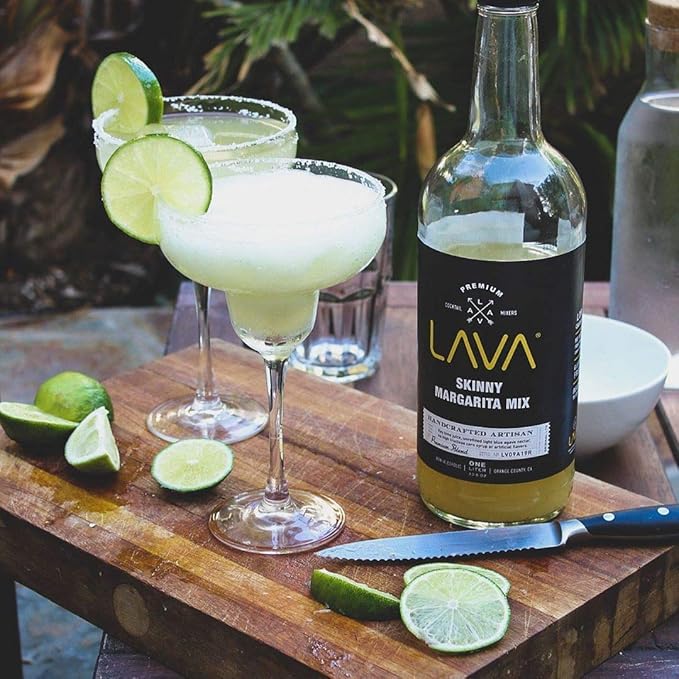 (3 Pack) Premium Skinny Margarita Mix by LAVA Craft Cocktail Co., Low Calorie Margarita Mix Made with Key Lime Juice, Agave, No Artificial Sweeteners, Lots of Flavor, Ready to Use, 1-Liter (33.8oz)