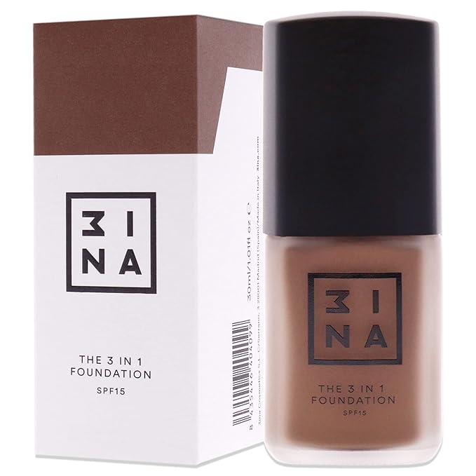 3INA The 3-In-1 Foundation 217 - Vegan Formula - Combination Of Primer, Concealer And Foundation - Medium Coverage - Natural Finish - Perfect For Covering Lines And Blemishes - Long Lasting - 1.01 Oz