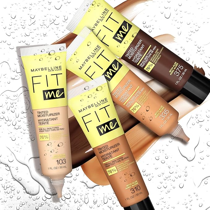 Maybelline Fit Me Tinted Moisturizer, Natural Coverage, Face Makeup, 375, 1 Count