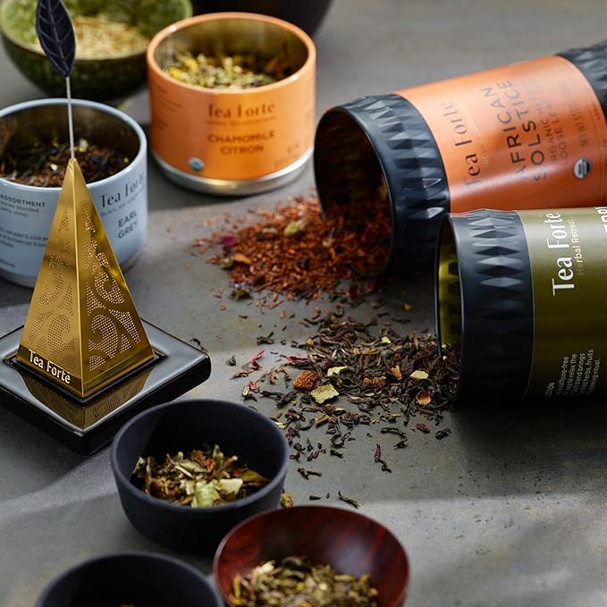 Tea Forte Citrus Mint Premium Organic Loose Leaf Caffeine-Free Herbal Tea Blend Canister, Makes 35-50 Cups
