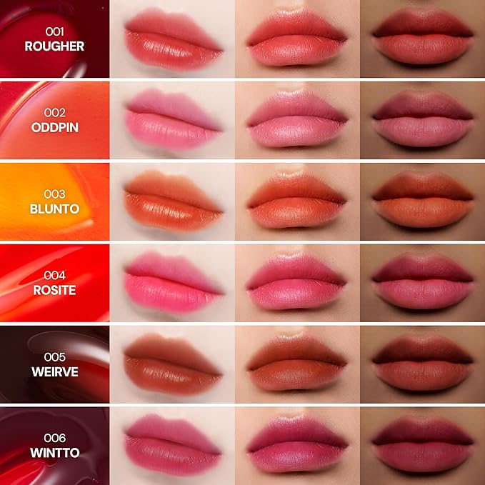 Liptique Korean Lip Stain Peel Off - 24 Hour Long Lasting Lip Tattoo, Waterproof & Transfer Proof, Nourishing & Hydrating Lip Tint for Women, Instant Plumping Lip Tints Peel Off (001 ROUGHER)