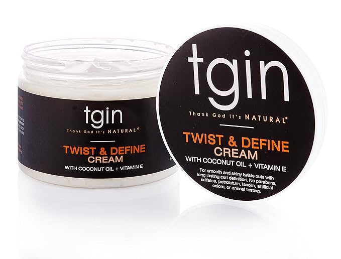 Thank God It's Natural tgin Twist and Define Cream, Hair Styling Cream - 12 Oz, Curly Hair - Paraben Free