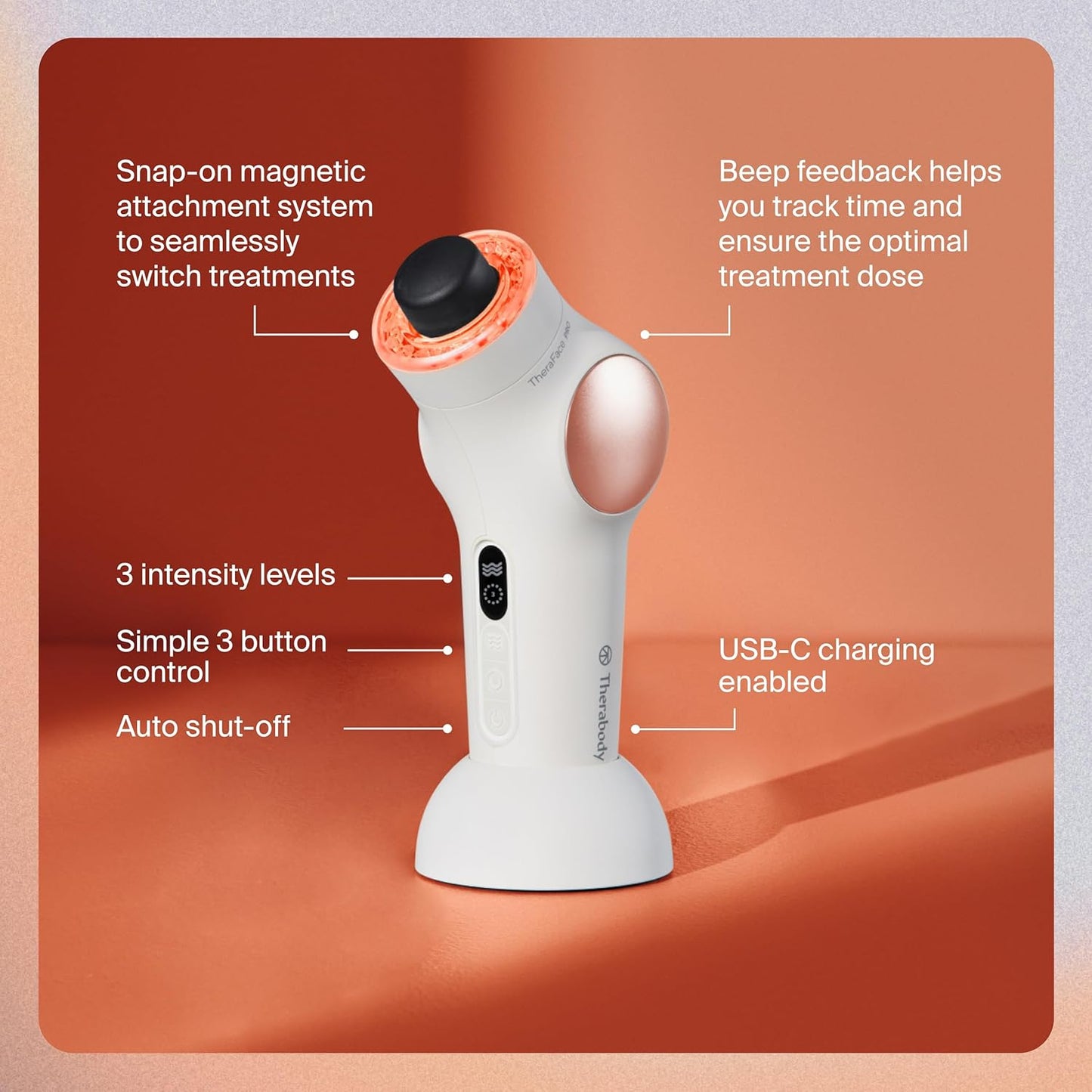 TheraFace Therabody TheraFace PRO - Microcurrent Facial Device, 8-in-1 Compact Face Massager&Facial Sculpting Tool with Light Therapy for Skin Tightening, Anti Wrinkle, Anti Aging & Skin Care (White)