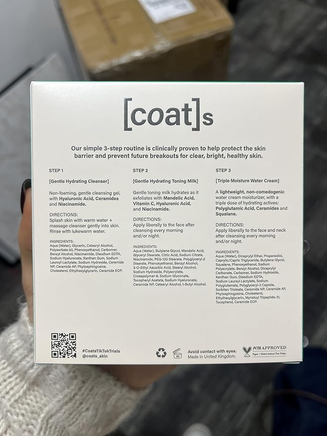 Coats Skinsentials Starter Bundle – Travel-Size Cleanser 1 oz, Toner 1 oz & Moisturizer 1 oz – 3-Step Regimen Prevents Breakouts and Protects Skin Barrier with Ceramides, For Women and Men