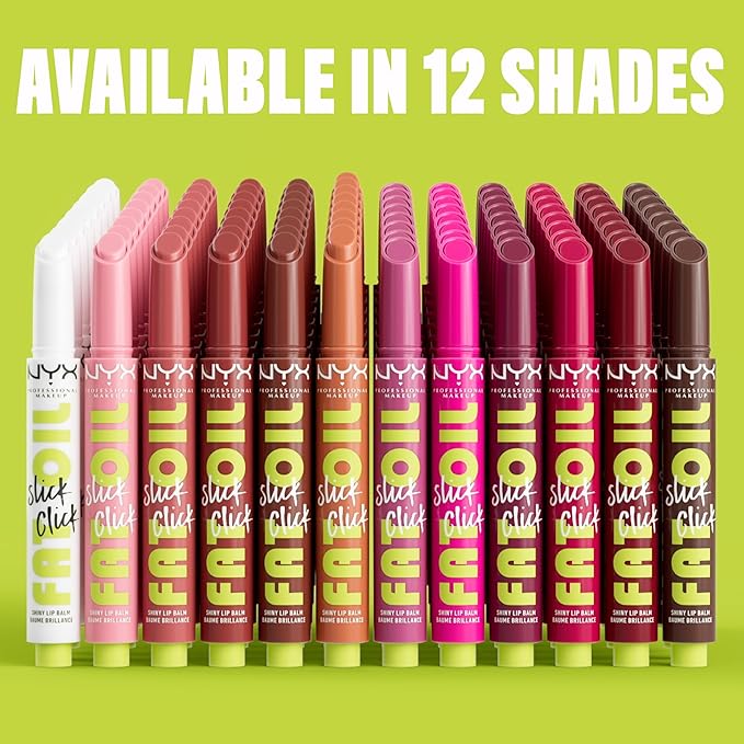 NYX PROFESSIONAL MAKEUP Fat Oil Slick Click, Lightweight, Buildable, Pigmented Vegan Lip Balm - Trending Topic