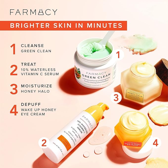 Farmacy Brightening Eye Cream - Wake Up Honey Under Eye Cream for Dark Circles + Puffiness - Caffeine Eye Cream Enriched with Vitamin C + Cranberry Peptide to Smooth Wrinkles Over Time (15ml)
