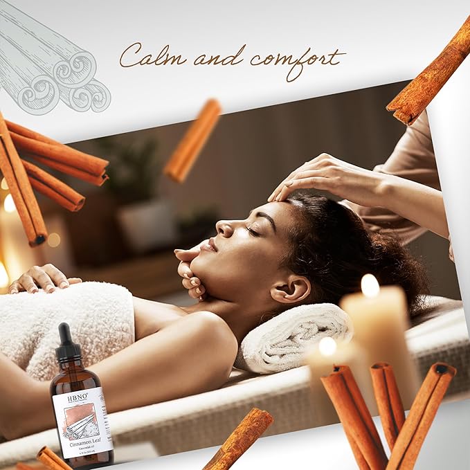 HBNO California Bottled Cinnamon Essential Oil (Leaf) 4 fl oz (120ml) - Natural Cinnamon Essential Oil for Diffuser - Perfect for Cleaning, Aromatherapy, DIY, Soap & Diffuser -