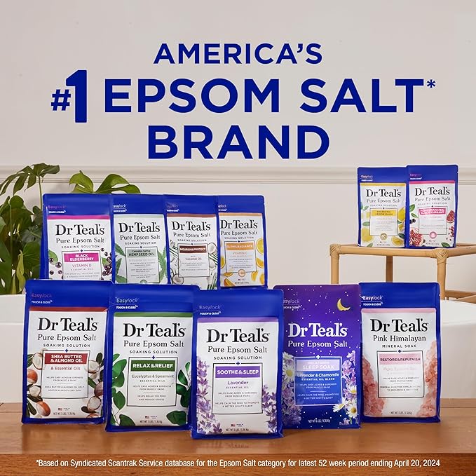 Dr Teal's Pure Epsom Salt Soak, Fragrance Free, 4 lbs