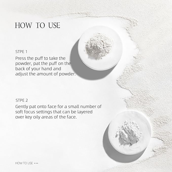 Purple Translucent Setting Powder, Matte Finishing Powder Oil Control for Long Lasting Makeup, Lightweight Loose Powder Waterproof Makes Skin Downy, Blurring Powder for All Skin Tones, 01