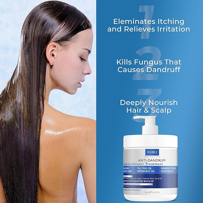 Anti Dandruff Deep Conditioner with Tea Tree Oil & Salicylic Acid | Anti-Fungal Relief | Dandruff Treatment For Itchy Scalp and Folliculitis | Scalp Treatment Which Promotes Healthy Hair Growth