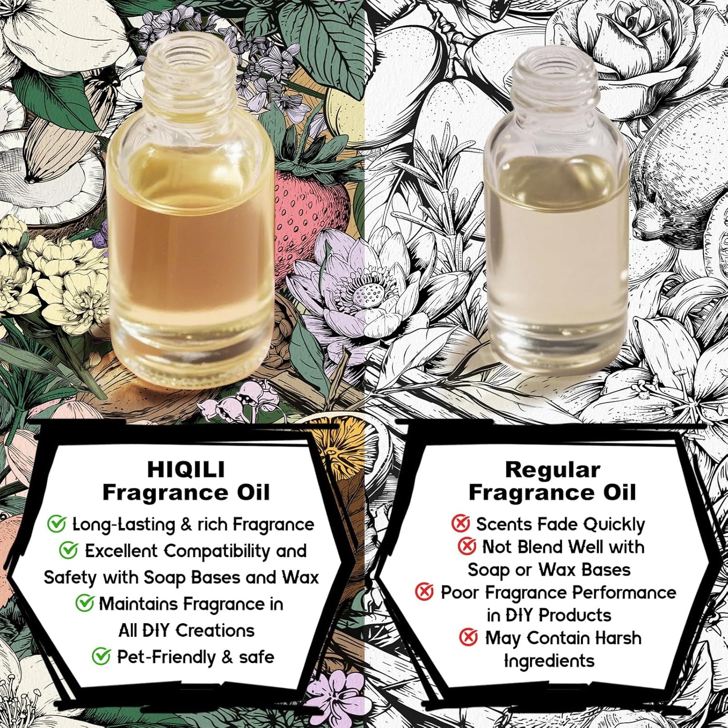 HIQILI Aqueous Bloom Fragrance Oil for Diffusers, Black Currant Leaf & Jasmine, Candles & Soap Making, Long-Lasting Scent - 1 Fl Oz