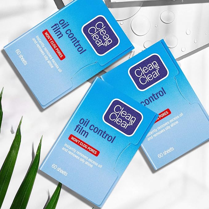 Premium Oil Control Film,Same Series with Clean&Clear Oil Absorbing Sheets,180Sheets/3Pack Larger Oil Blotting Sheets for Face,Makeup Friendly High-performance Handy Face Blotting Paper for Oily Skin