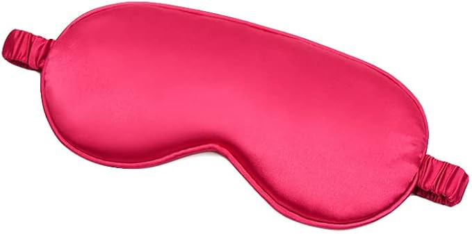 100% Natural Mulberry Soft Silk Sleep Mask, Light Blocking Eye Masks For Sleep, Night Blindfold Eye Mask Cover For Men And Women, Sleeping Night Mask For Travel (Red)