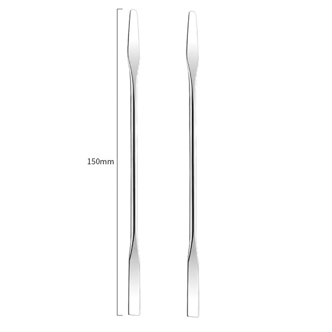 2Pcs Stainless Steel Cosmetic Mixing Makeup Spatula Nail Art Palette Stick Stirring Rod Mixer Artist Tool for Beauty Salon Color Cream Mixing Professional and Personal Use, Silver