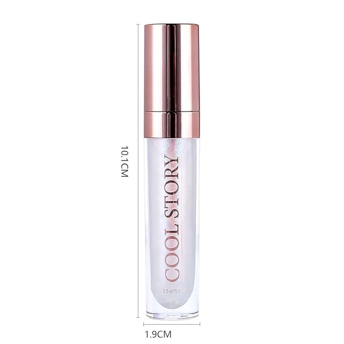 GECOMO Colorful Explosive Pearlescent Lip Gloss 3D Multifunctional Fine Glitter Chameleon Lip Gloss Polarized Diamond Makeup, Magic Big Brush Color Changing Lip Oil(101# COLORFUL FLASH)
