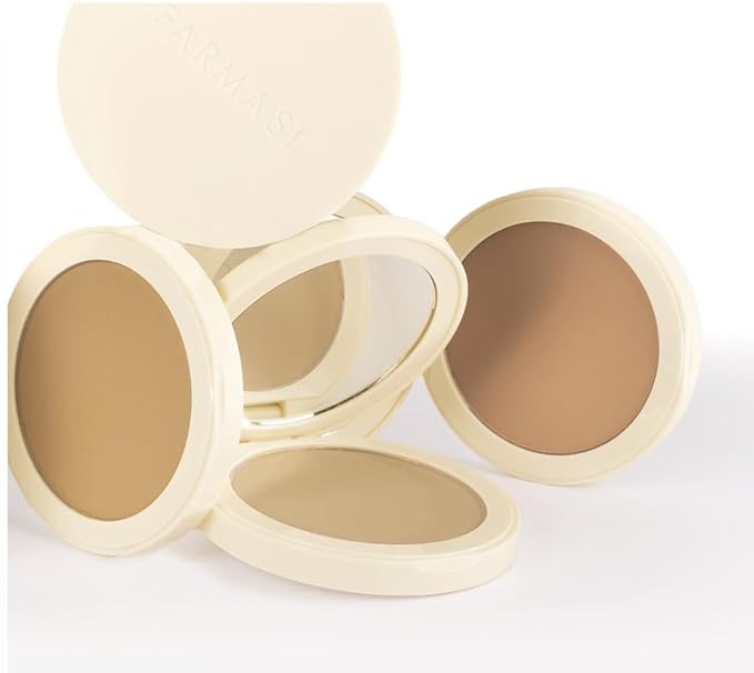 FARMASI Makeup BB All in One Powder, Lightweight, Long-Lasting Medium-Full Coverage with Flawless Finishing, will Look More Natural and Smooth Than Ever, 0.5 oz, Cool Deep