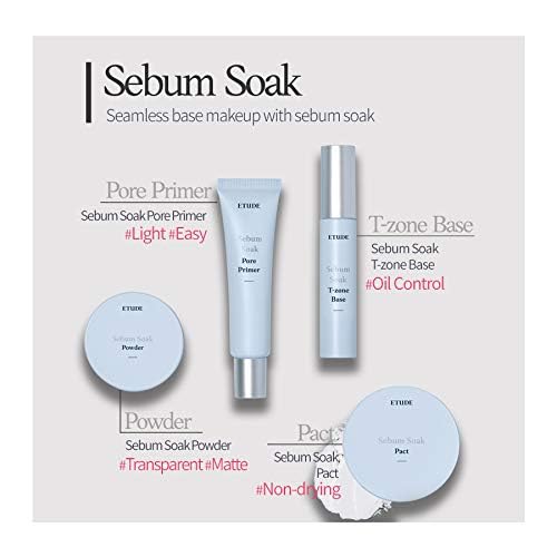 ETUDE Sebum Soak Powder 5g (23AD) | Makeup Powder for Oily Face with Sebum Control, Soft Skin Effect and Matte Finish | Flawless Long-Lasting Make up | Kbeauty