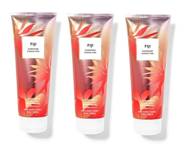 Bath & Body Works FIJI SUNSHINE GUAVA-TINI Trio Gift Set - 24 Hour Moisture Ultra Shea Body Cream Set Of 3 - Full Size