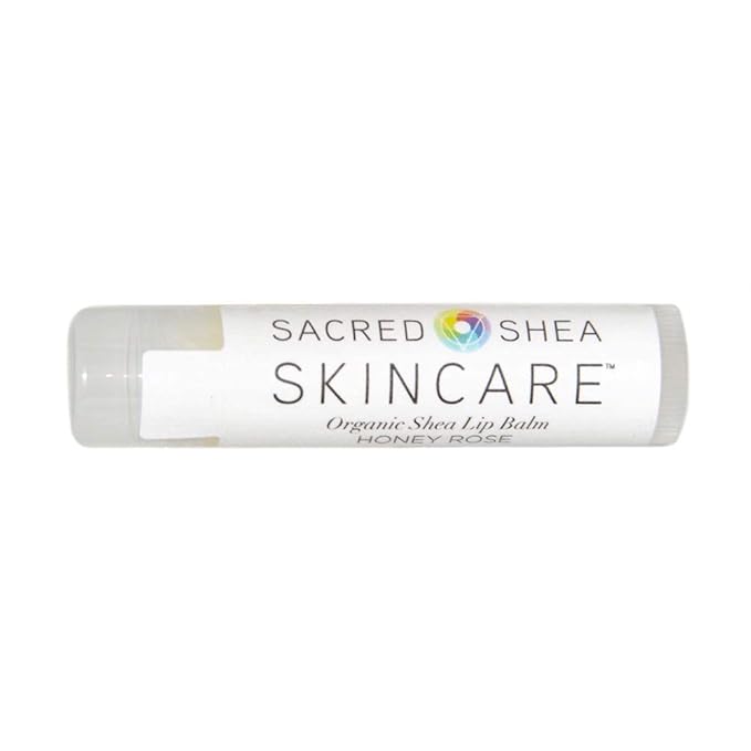 Organic Honey Rose Natural Moisturizing Lip Balm, Natural Lip Repair, Healing Organic Shea Butter, 0.60 Ounce (Pack of 4)